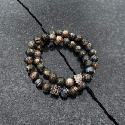 Stoney Bracelets Heren Armband Glaucophane Stones