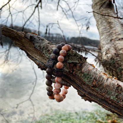 Stoney Bracelets Heren Armband Flower Jasper Stones